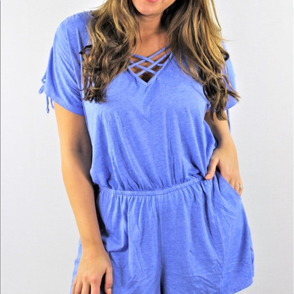 Pants - Blue Romper Plus Size